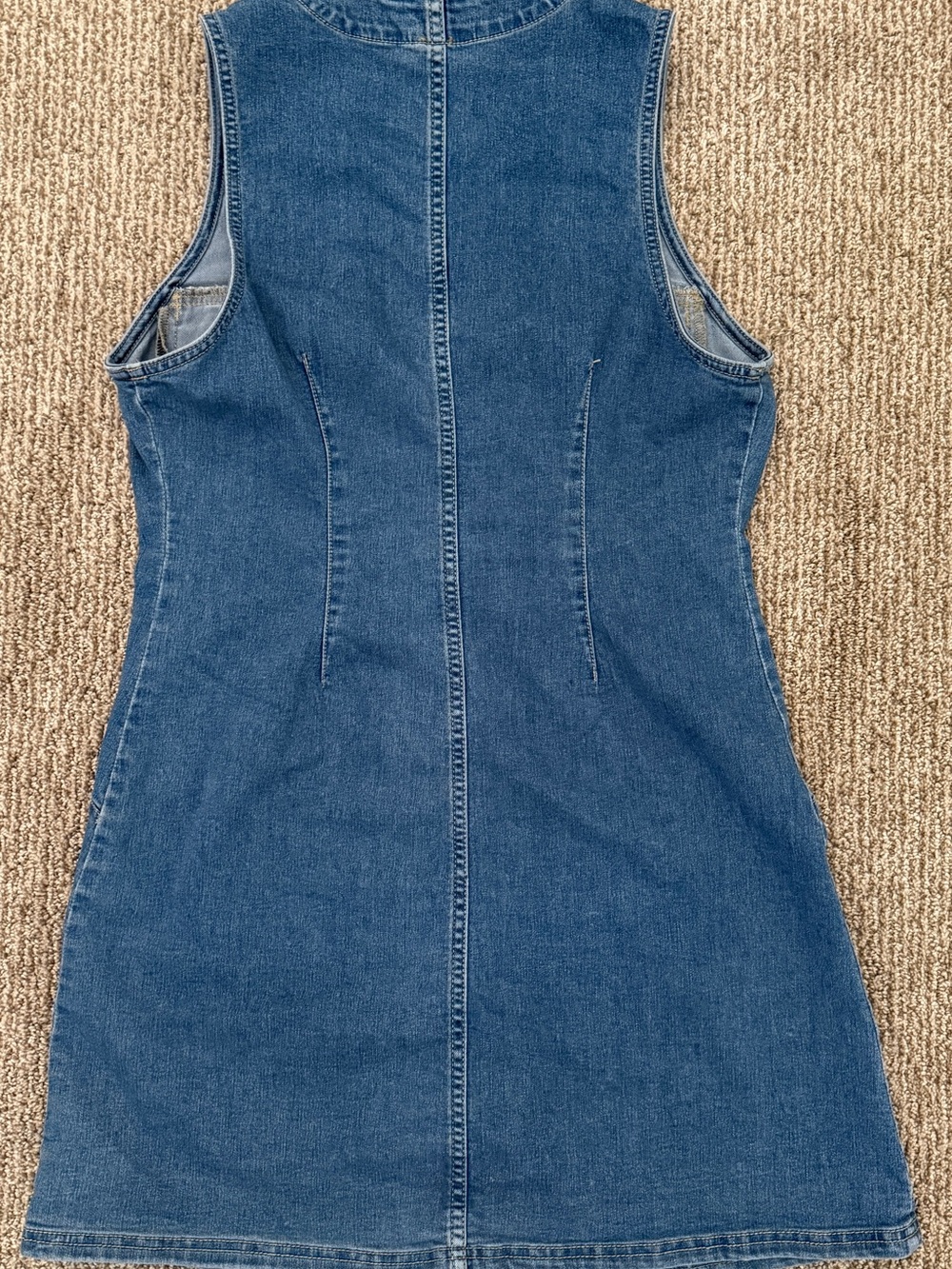 Free People Wandering Star Denim Button Up Dress Size 10 - Picture 3 of 6